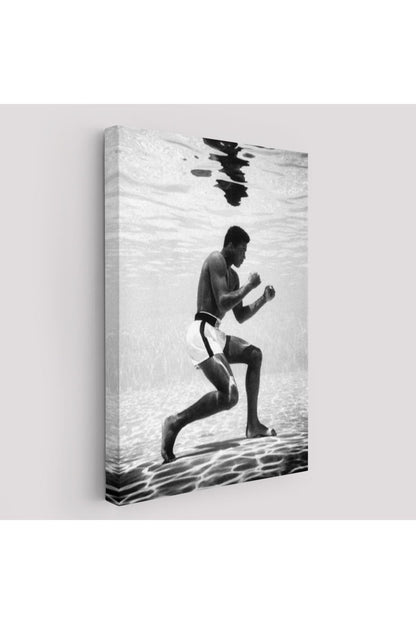 Su Altında Antreman Yapan Boksor Muhammet Ali Duvar Tablosu-6204