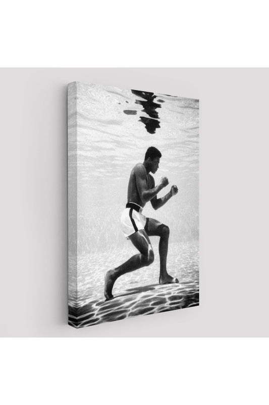Su Altında Antreman Yapan Boksor Muhammet Ali Duvar Tablosu-6204