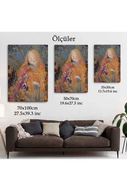 Sarışın Güzel Kadın Duvar Tablosu-6100