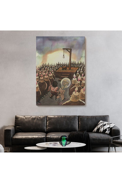 HG Kafası Farklı Çalışanın Kafası Gider Sürreal Tablo-6041