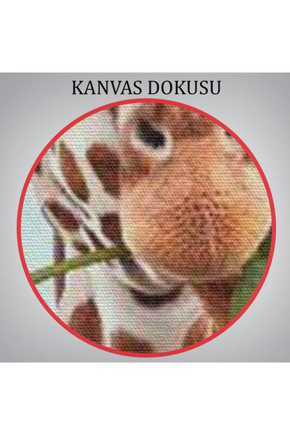 Ağzında Gül Olan Gözlüklü Zürafa Duvar Tablosu-6080