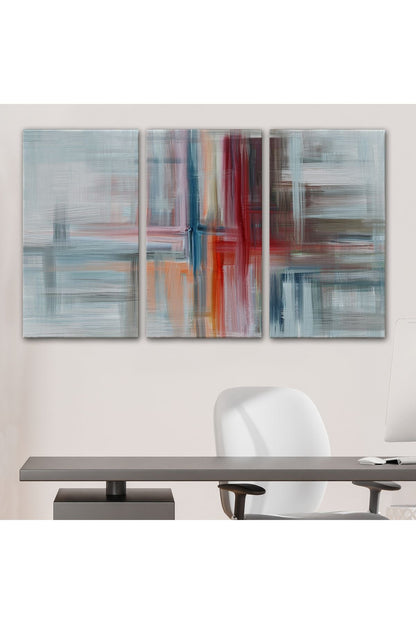 Fırça Darbeleri ile Soyut Yağlıboya Görünüm Dekoratif Kanvas Duvar Tablosu-3757