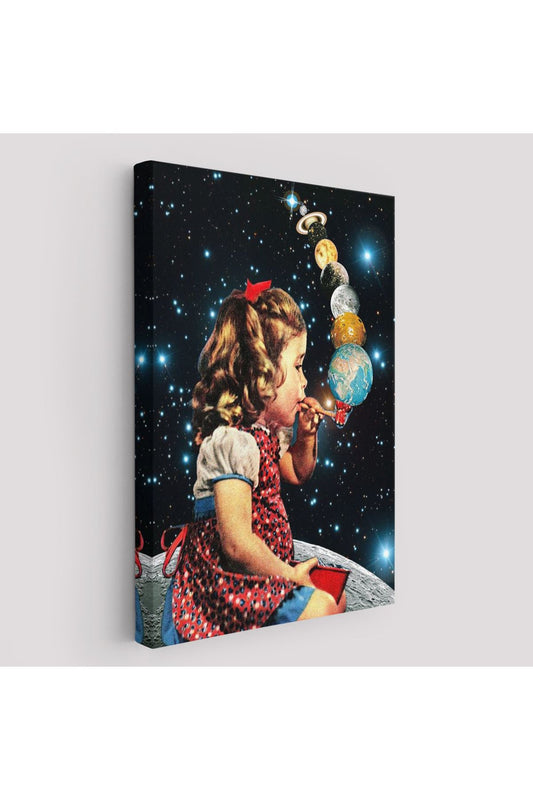 Galaksiler İle Oynayan Kız Çocuğu Tablosu-6042