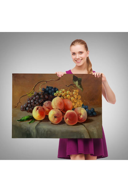 Masa Üstündaki Meyveler Yağlı Boya Görünümlü Tablo-1233
