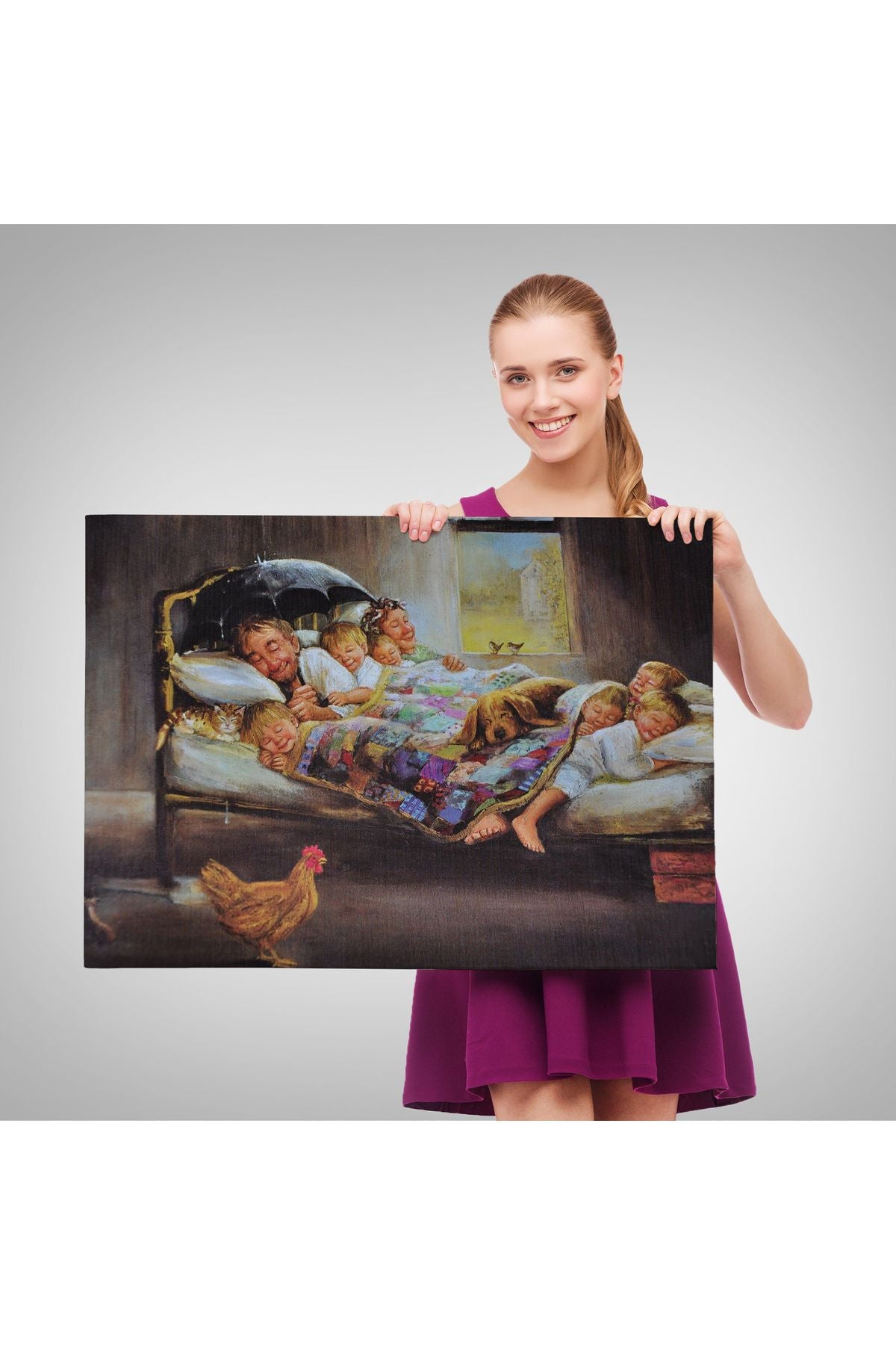 Kırmızı Klasik Araba Tablosu-6660