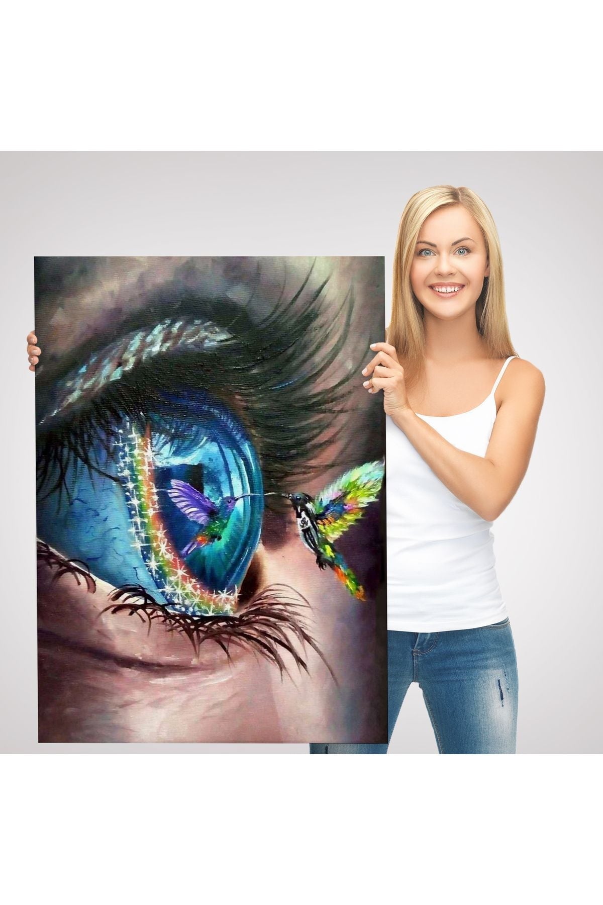 Gözdeki Kuş Sürreal Duvar Tablosu-6351