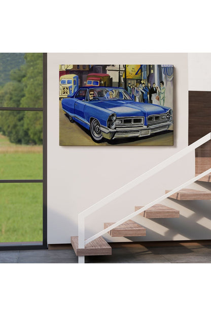 Fırça Darbeleri ile Soyut Yağlıboya Görünüm Dekoratif Kanvas Duvar Tablosu-3761