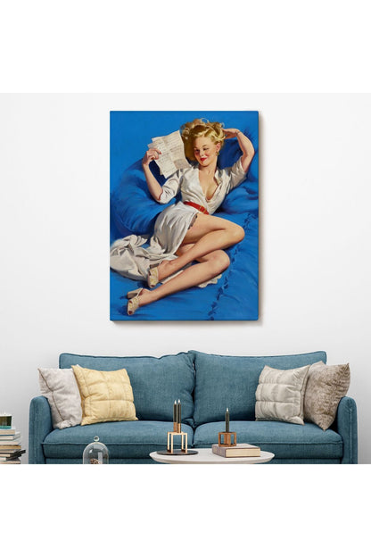 Gil Elvgren Pin-up Aşk Mektubu Duvar Tablosu-6449