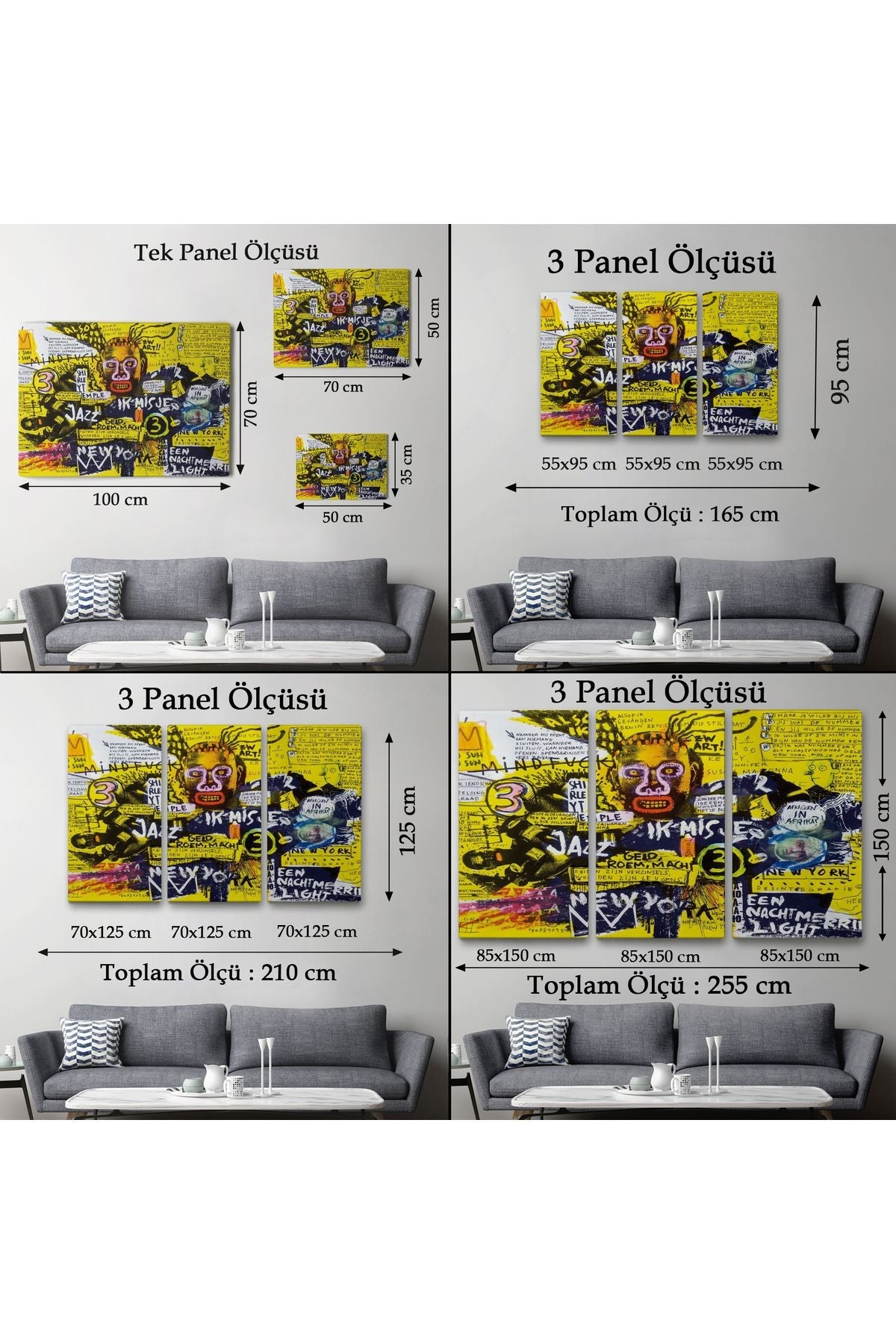 Jean Michel Basquiat Şehir Sanatı Kanvas Tablo-5095