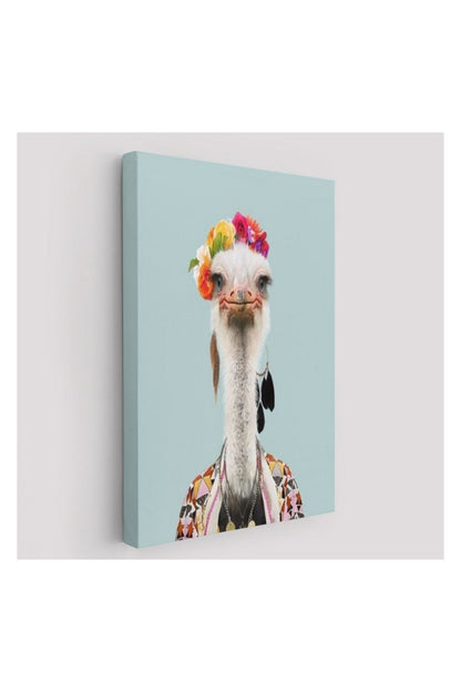 Kanvas Tablo, Duvar Dekoru, İnsan Görünümlü Deve Kuşu 6286 BUNGKNV