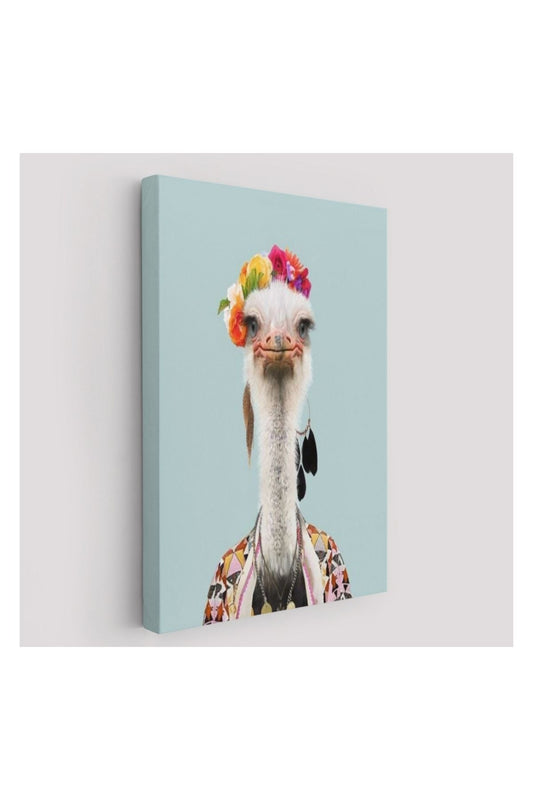 Kanvas Tablo, Duvar Dekoru, İnsan Görünümlü Deve Kuşu 6286 BUNGKNV