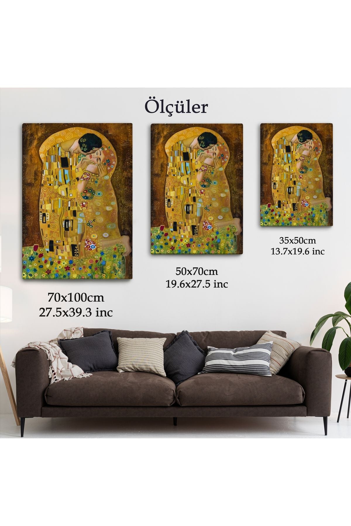 Gustav Klimt'in The Kiss İsimli Eseri Kanvas Tablo-5128