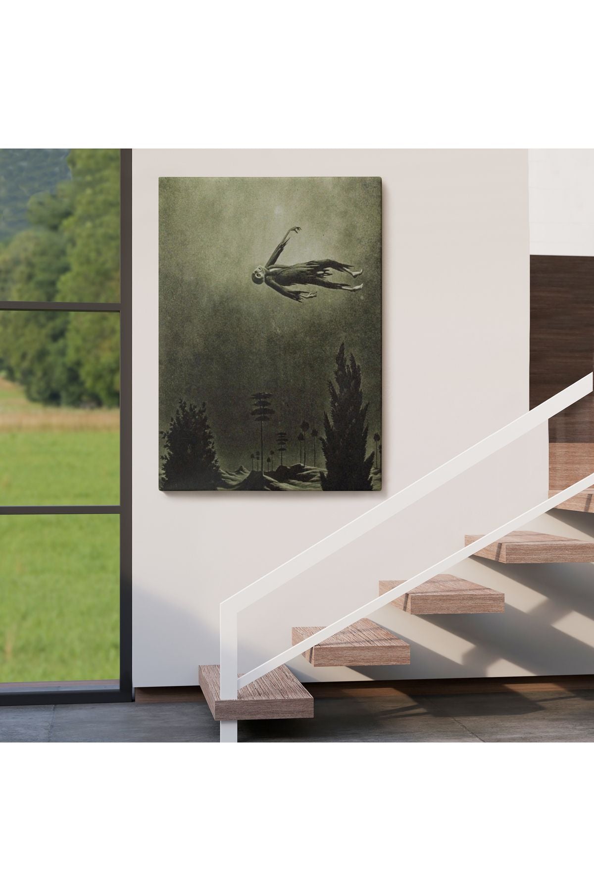 Franz Sedlacek Ağaçlar Üstündeki Hayalet Duvar Tablosu Witches Halloween -6381