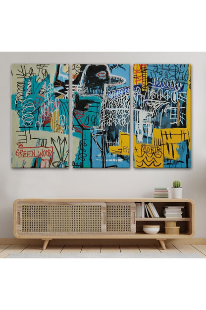 Jean Michel Basquiat Mavi Kuş Kanvas Tablo-5060