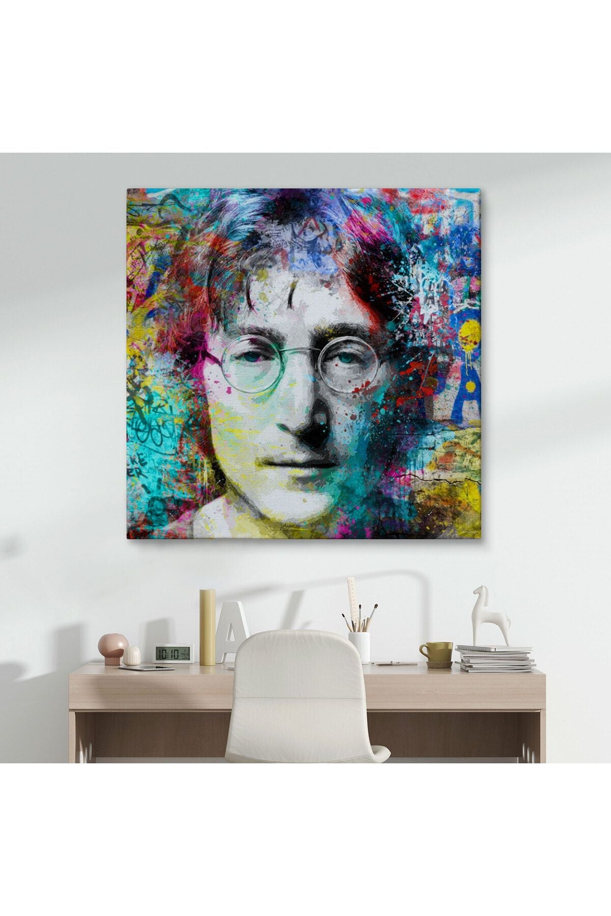 modagos067 John Lennon Sokak Sanatı Kanvas Tablo Street Art-5890