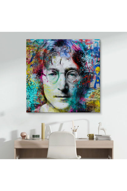 modagos067 John Lennon Sokak Sanatı Kanvas Tablo Street Art-5890
