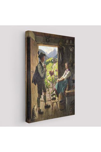 Isviçre Alplerindeki Aşıklar Dekoratif Duvar Tablosu-6164