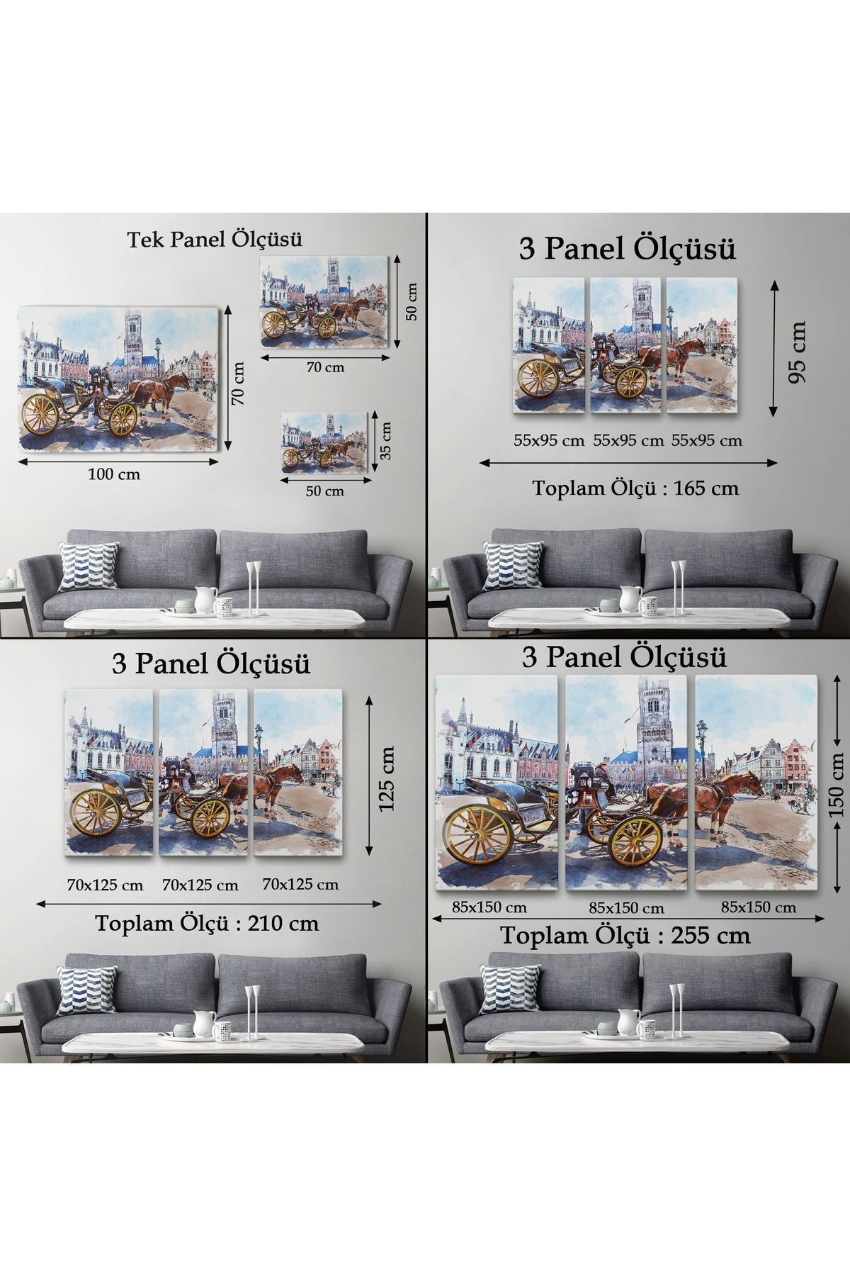 Kanvas, Duvar Tablosu, Dekoratif, Belçika Brugge Tarihi Kasaba 3512 EGKNV