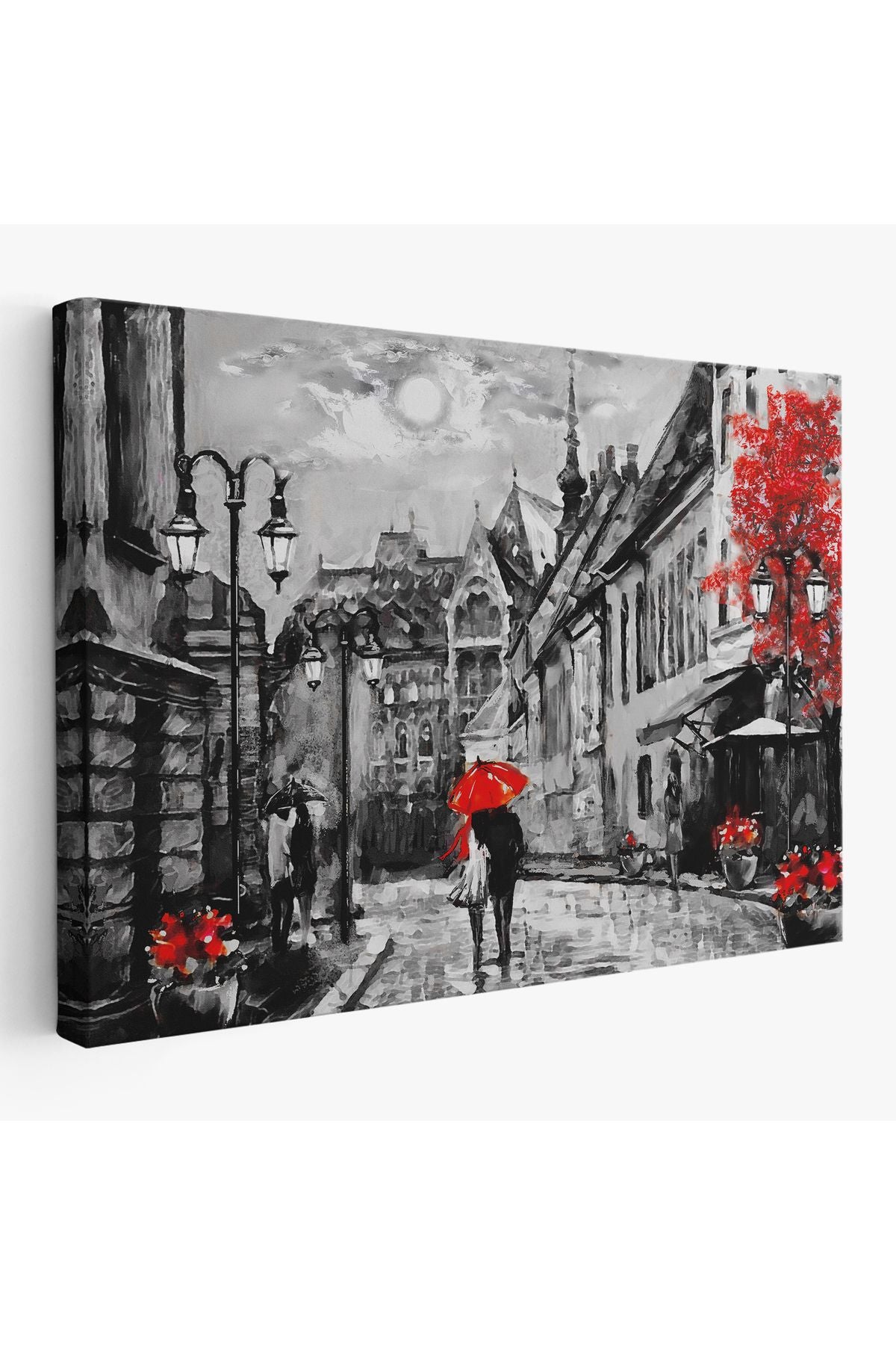 Kanvas Tablo, Duvar Dekoru, Yağlıboya Görünüm Budapeşte Sokakları Macaristan 3546 BUNGKNV