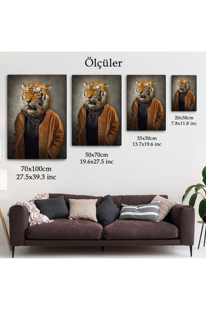 Kaplan Adam Dekoratif Kanvas Duvar Tablosu-5938