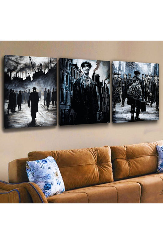 3 Adet Nostalji Kanvas Tablo
