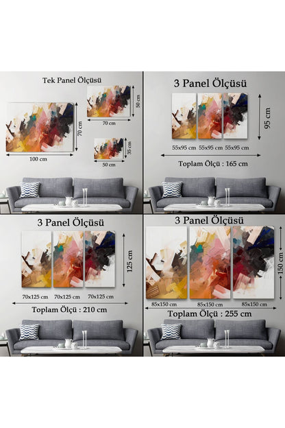 YB HG Fırça Darbeli Soyut Modern Sanat Yağlıboya Görünüm Tablo-3651
