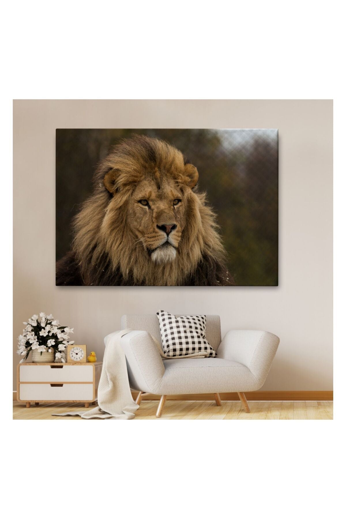 Kanvas Tablo, Duvar Dekoru, Aslan, Hayvan Temalı 1159 BUNGKNV