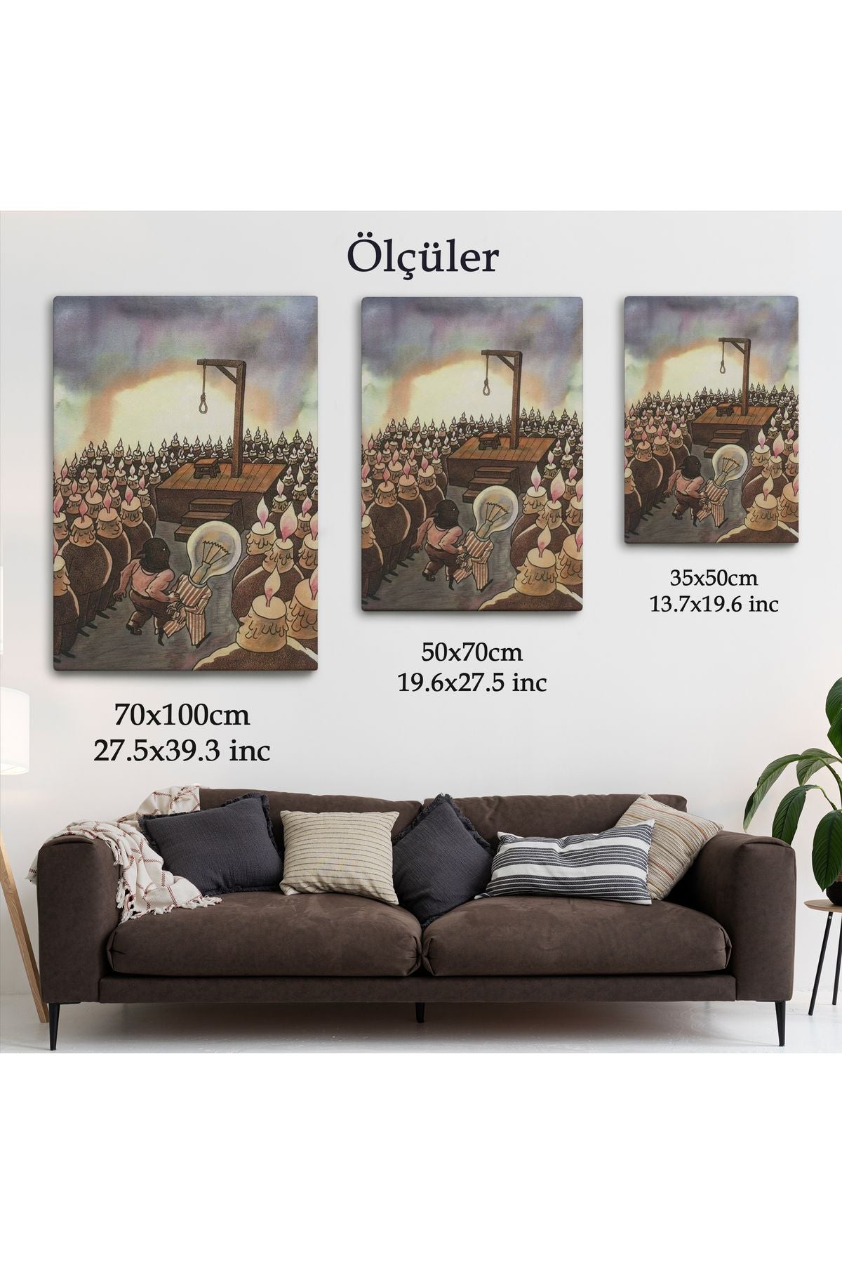 HG Kafası Farklı Çalışanın Kafası Gider Sürreal Tablo-6041