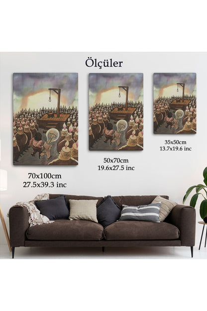 HG Kafası Farklı Çalışanın Kafası Gider Sürreal Tablo-6041