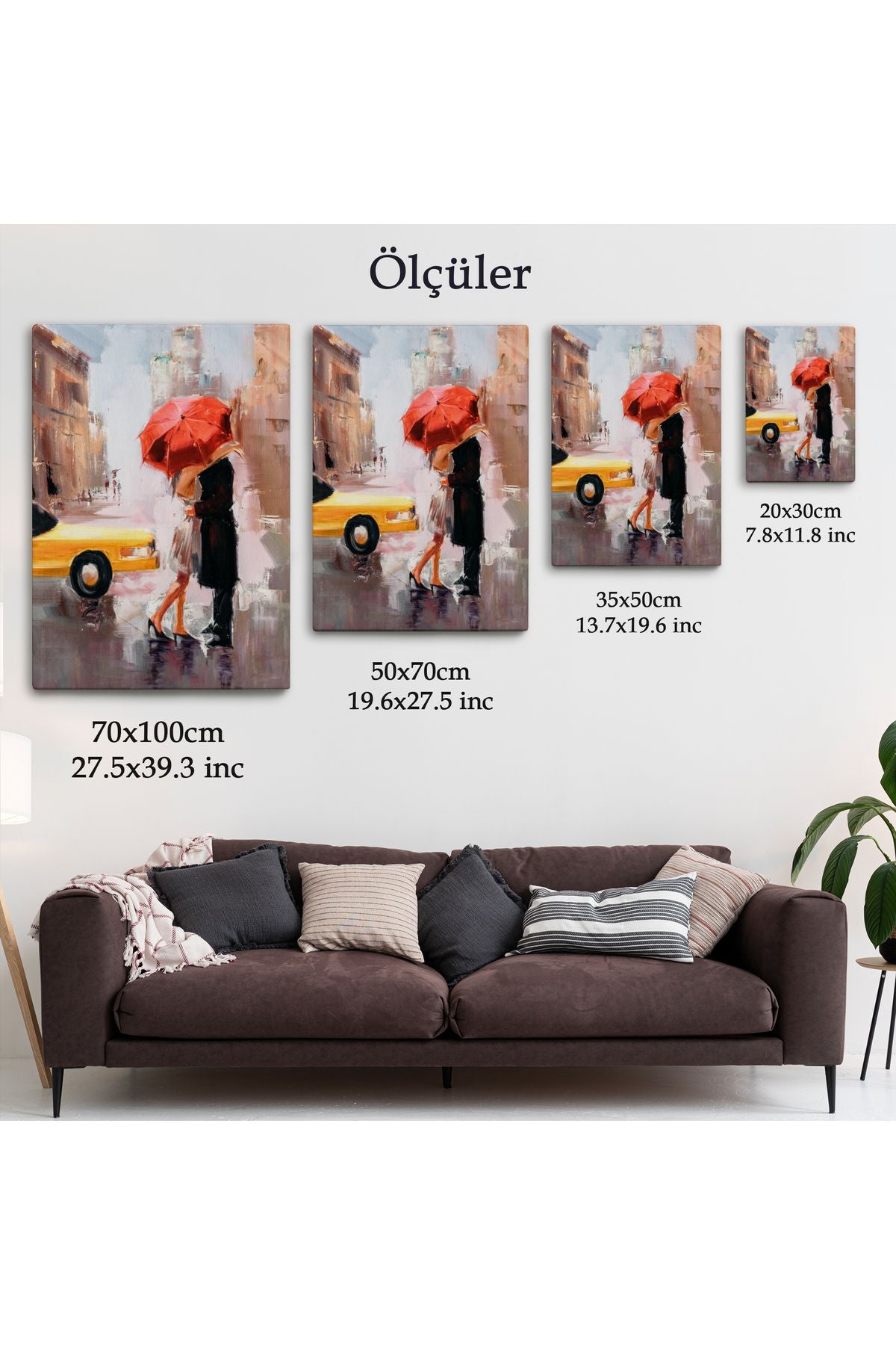 modagos068 Kavuşan Aşıklar Yağlıboya Görünüm Dekoratif Kanvas Duvar Tablosu-5930