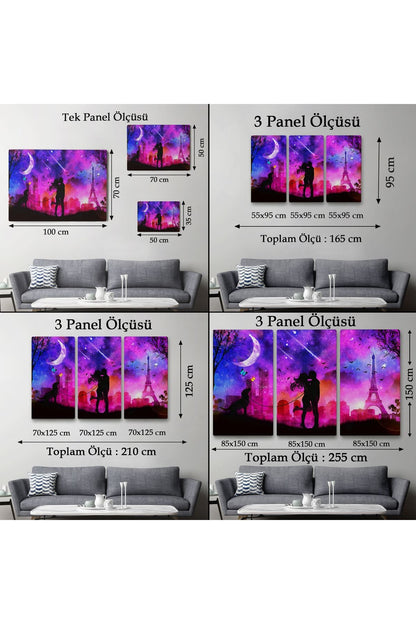Eyfel Kulesi Önünde Öpüşen Çift Duvar Tablosu-1224