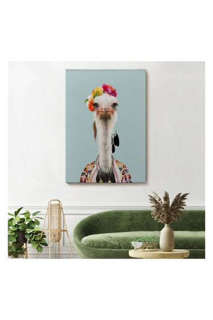 Kanvas Tablo, Duvar Dekoru, İnsan Görünümlü Deve Kuşu 6286 BUNGKNV