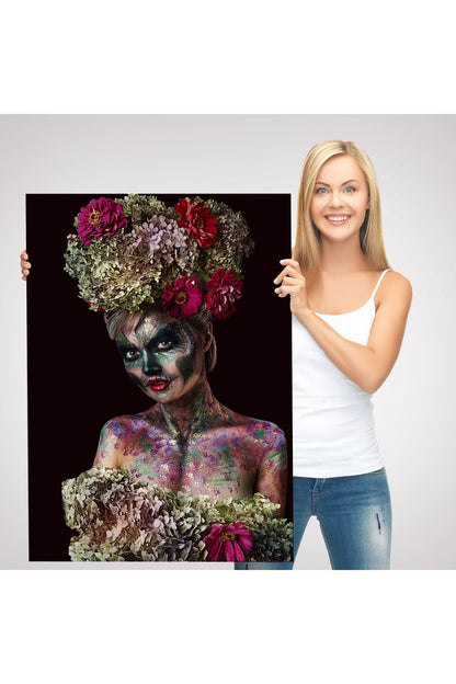 Güzel Kızın Cadılar Bayramı Makyajı Duvar Tablosu-5988