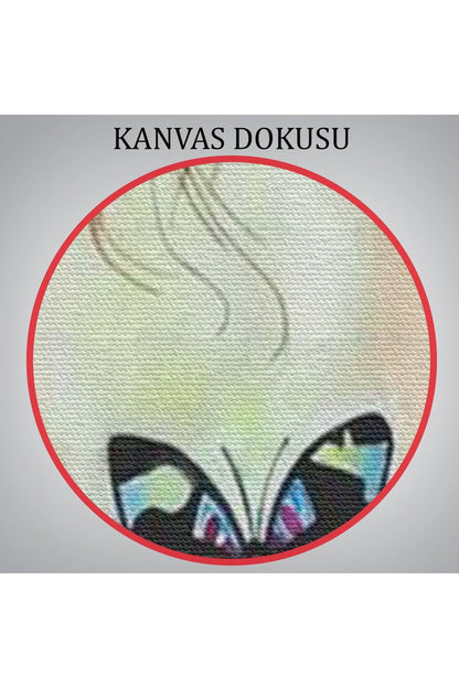 Kanvas Tablo, Duvar Dekoru, Güzel Kadın ve Kelebek Detayları 6330 BUNGKNV