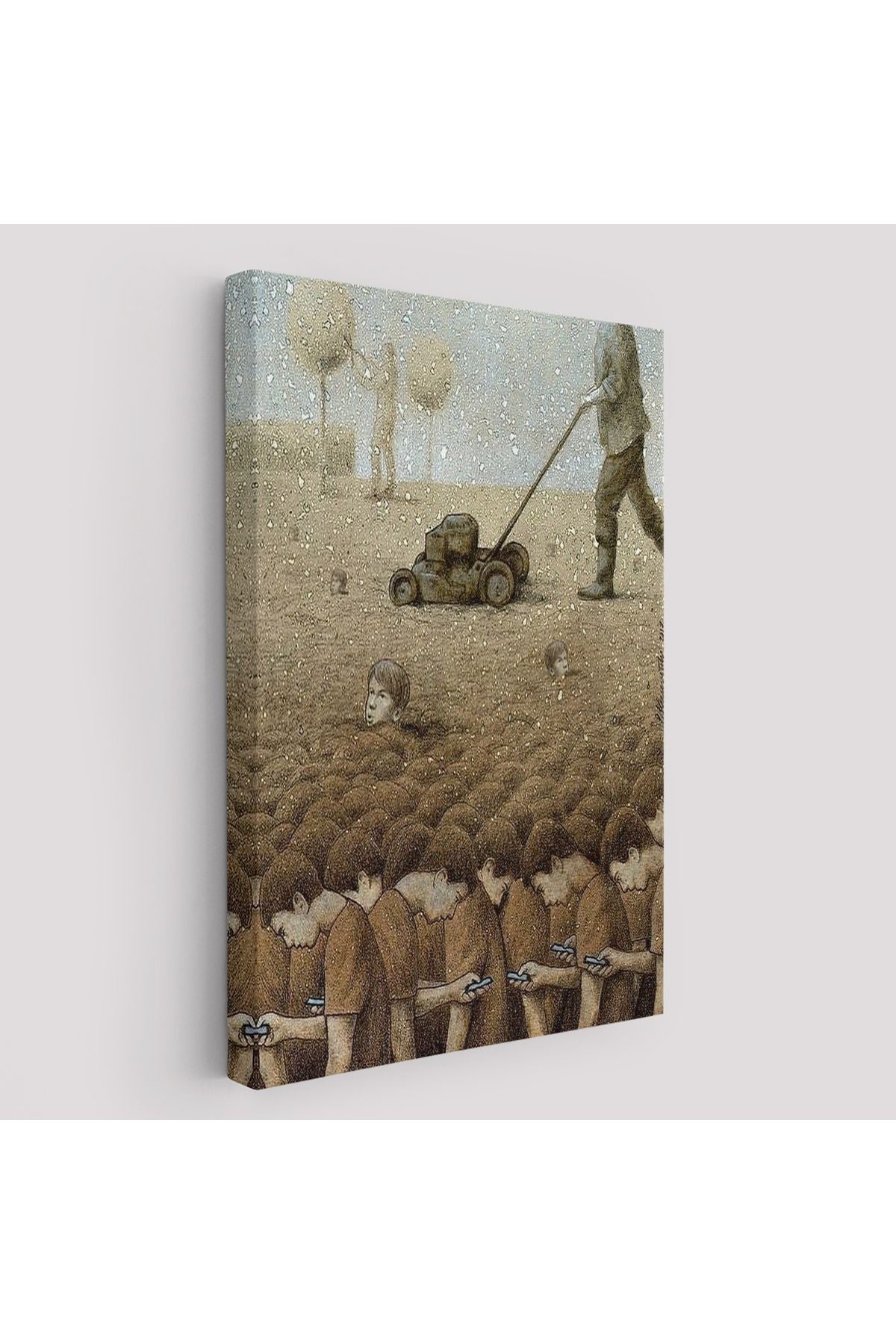 Gerçeküstü Fikir Sanatı Kanvas Tablo, Başını Kaldırırsan Ölürsün-5211