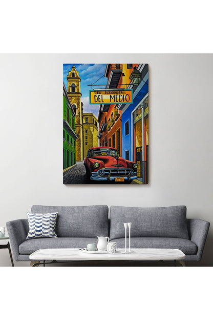 La Bodeguita Cuba Car Duvar Tablosu-6457