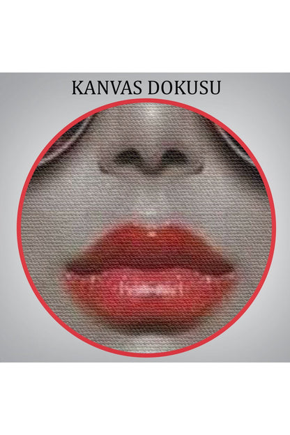 Renkli Çiçekler İle Güzel Kadın Dekoratif Duvar Tablosu -6188
