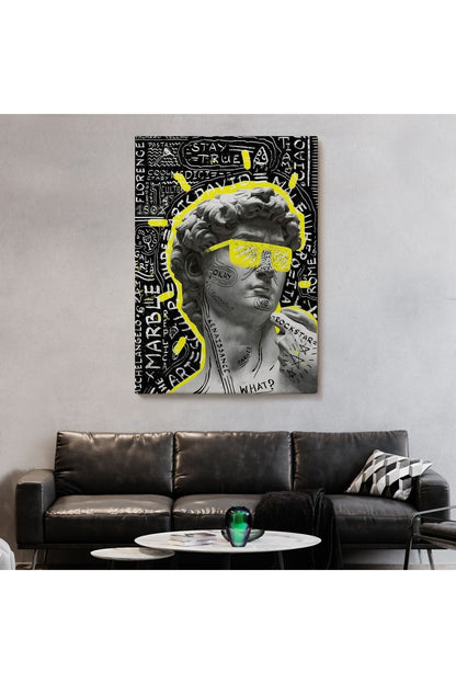 Michelangelo Buonarroti Davud Pop Art Tablosu-6376
