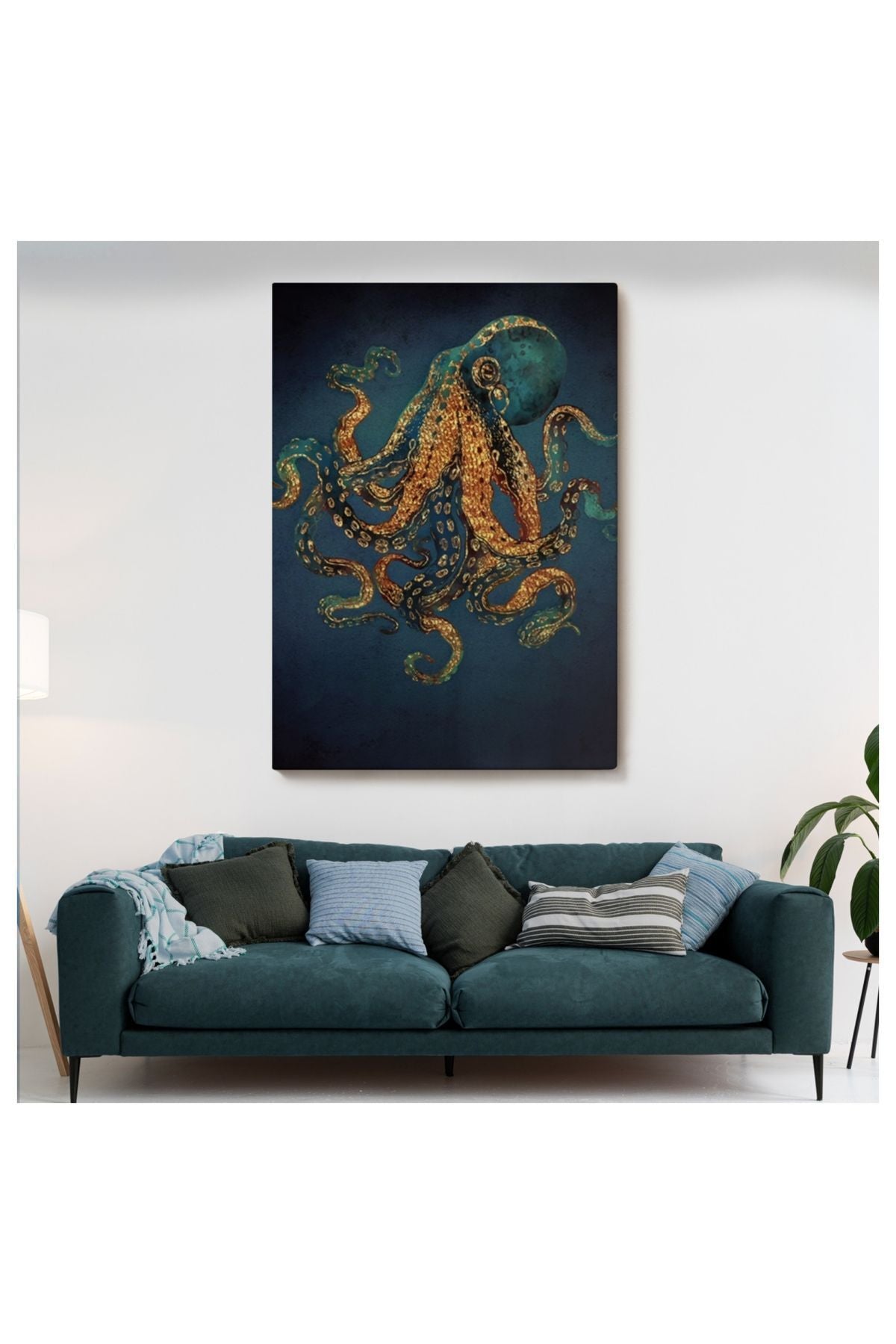 Kanvas, Duvar Tablosu, Dekoratif, Ahtapot Hayvan Posteri 5207 EGKNV