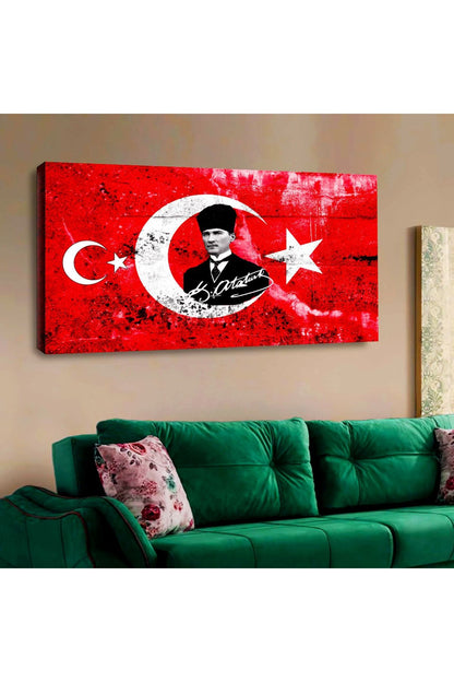 İntroya Kanvas Atatürk Ve Türk Barağı Tablosu