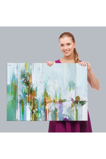 Modern Soyut Tarz Çiçekler Yağlıboya Görünüm Dekoratif Kanvas Duvar Tablosu-3709