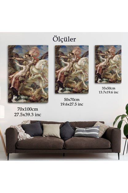 Joseph Paul 'un Ruggiero ve Angelica Tasviri Duvar Tablosu-6218