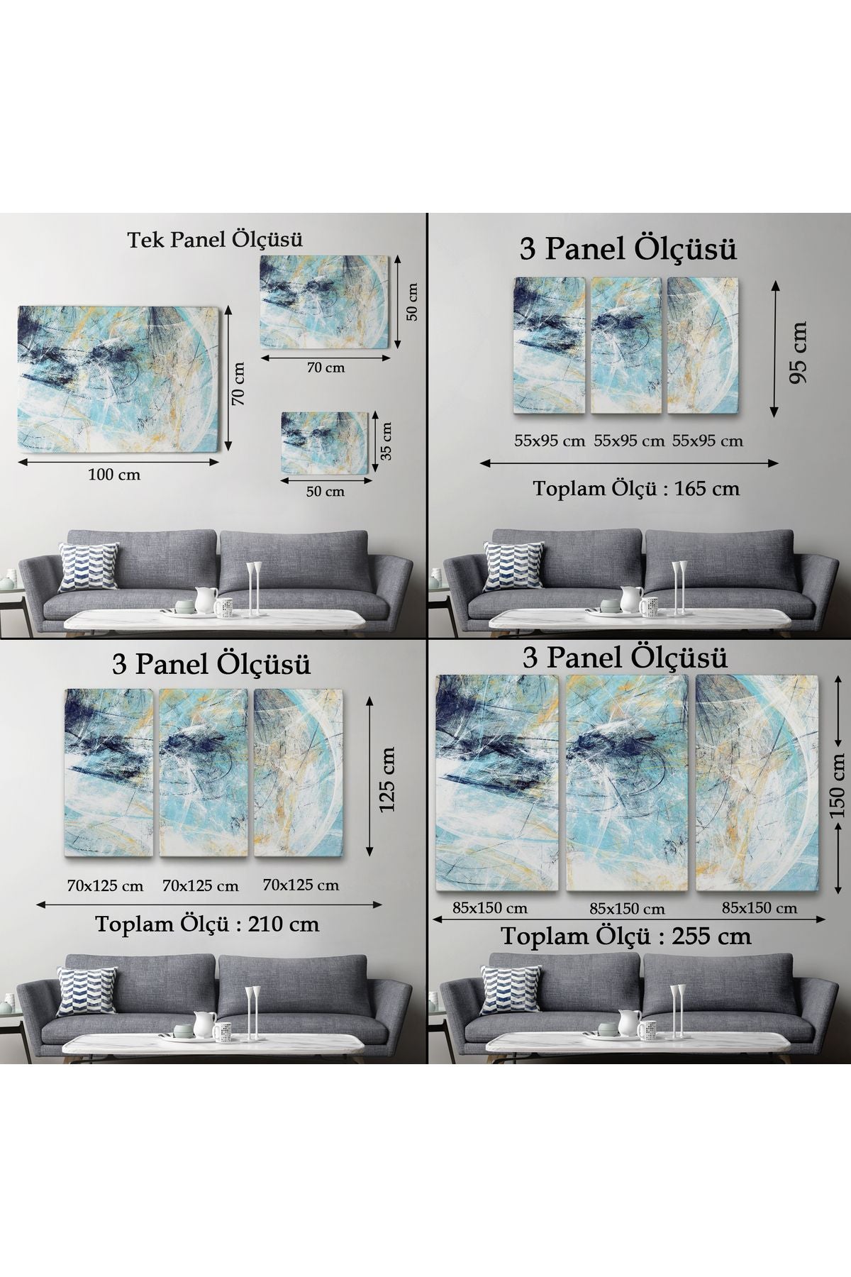 Fütüristlik Soyut Dekoratif Kanvas Duvar Tablosu-3471