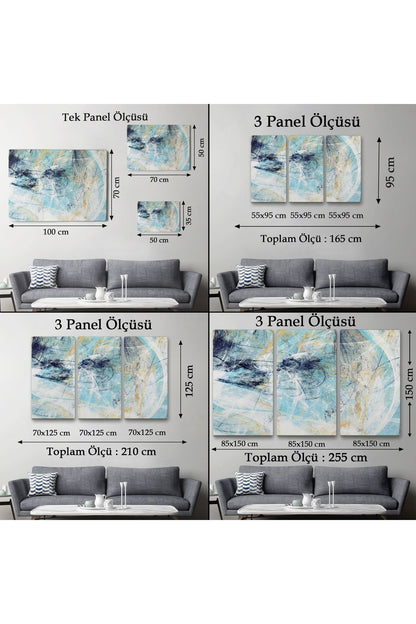 Fütüristlik Soyut Dekoratif Kanvas Duvar Tablosu-3471