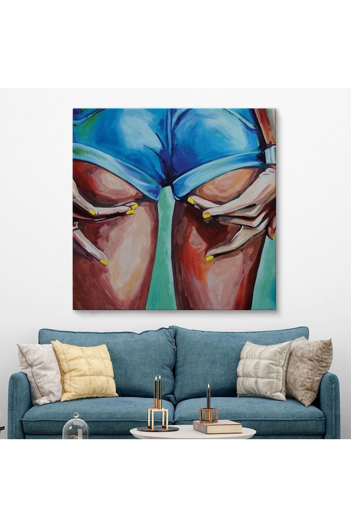 Kadın Poposu Tablo, Renkli Kadın Kanvas Tablosu-5848