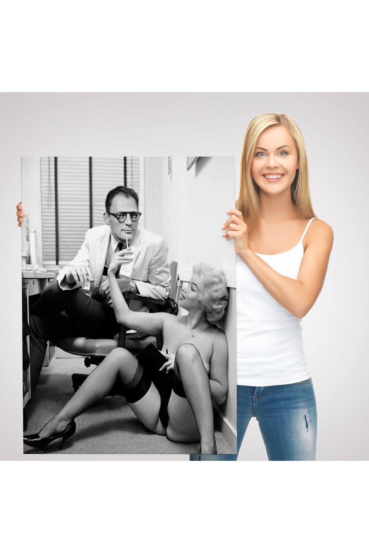 Marilyn Monroe ile Arthur Miller Duvar Tablosu-6063