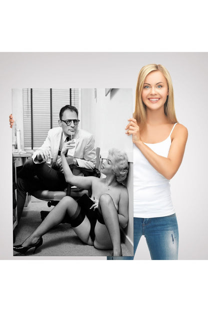Marilyn Monroe ile Arthur Miller Duvar Tablosu-6063