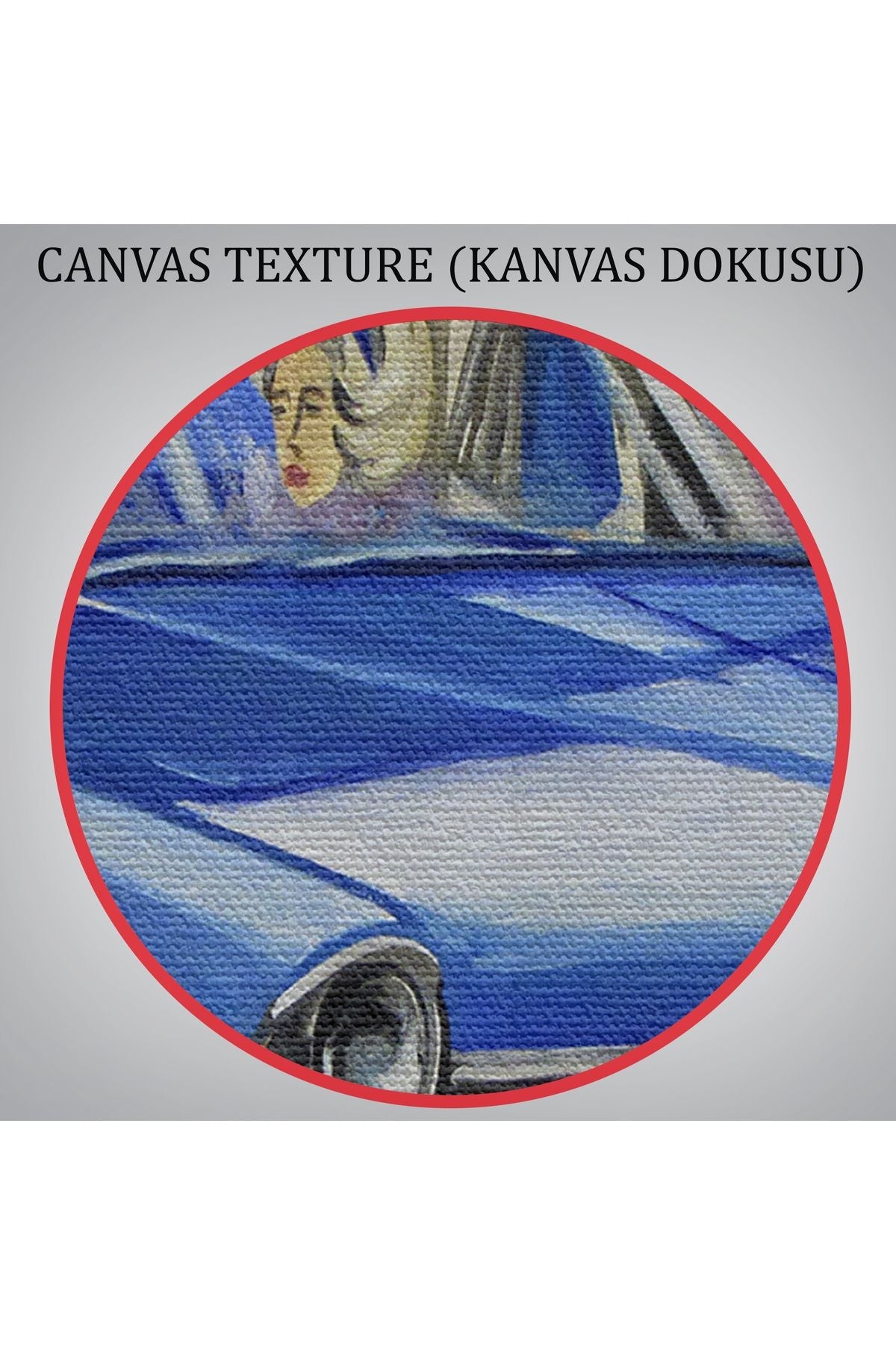 Fırça Darbeleri ile Soyut Yağlıboya Görünüm Dekoratif Kanvas Duvar Tablosu-3761