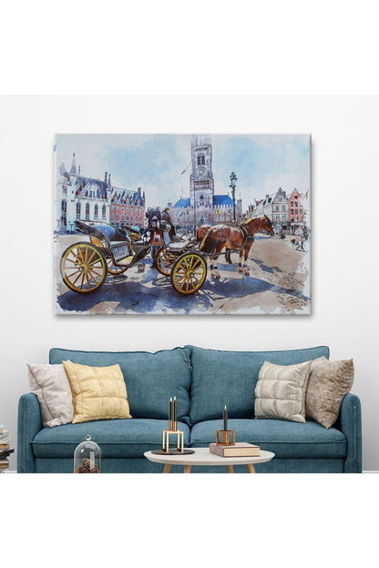 Kanvas, Duvar Tablosu, Dekoratif, Belçika Brugge Tarihi Kasaba 3512 EGKNV