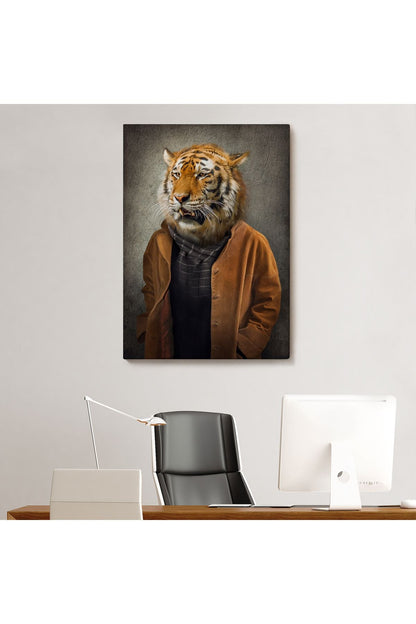 Kaplan Adam Dekoratif Kanvas Duvar Tablosu-5938